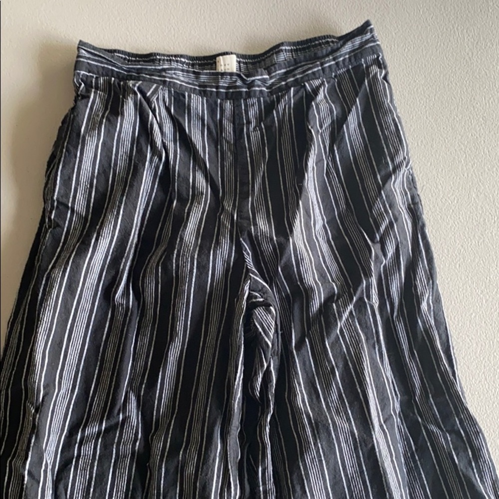 Black and white flare leg pants